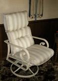 Wrought iron patio chair, swivels