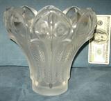 Made in France paper label & inscribed at base "MK October 1956," measures approx. 8 3/4"t x 7 1/2" vase opening at top, weighs 11 pounds