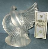 Dove has Lalique label, 9 1/4 in tall
