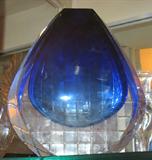 Baccarat art glass, candle holder 7" tall