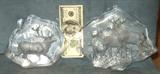 Full lead crystal moose scenes Meleras Sweden