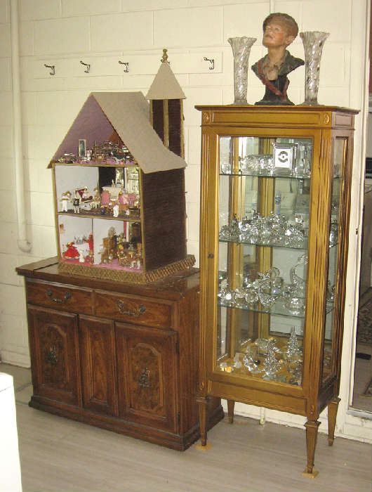 Dollhouse, lighted display cabinet, buffet/server
