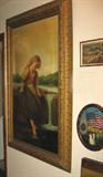 2'4" w x 4'5"t (plus another 6" for gold ornate frame), oil on canvas Tojeth? signed, as is