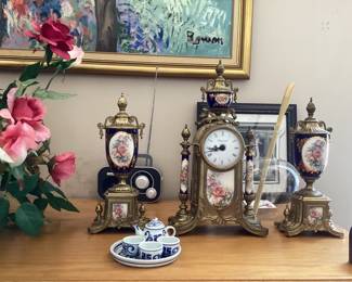French clock and urns