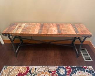 INDUSTRIAL RECLAIMED WOOD BENCH