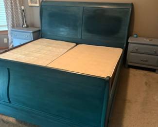KING SIZE SLEIGH BED...2 TWIN BOX SPRINGS SOLD SEPERATE