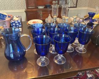 Set of glassware and pitcher