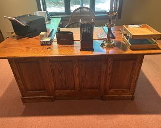 Solid wood executive desk