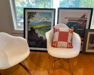 Large beautiful print framed, kids chairs