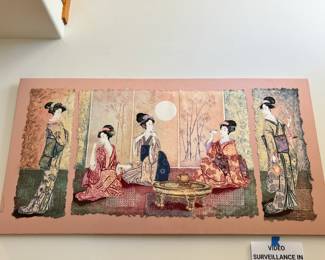 Large Japanese Mix Media tapestry