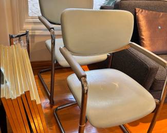 Teal Blue pair of MCM chairs
