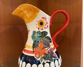 Anthropologie Toco Habitat Ceramic Pitcher