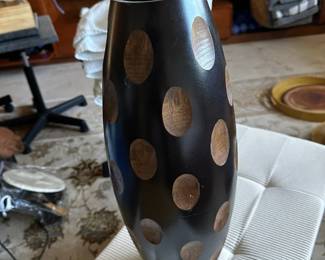 Carved Wood Floor Vase