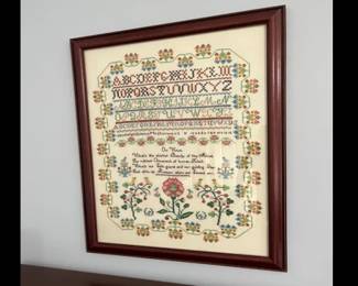 Traditional cross-stitch pattern by Julia Line Titled Virtue 