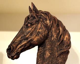 Antique style horse head sculpture