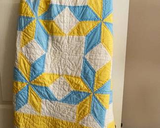 Vintage Blue and Yellow quilt