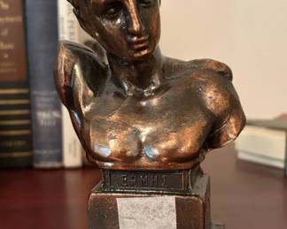 vintage 6" Greek Neoclassical reproduction bust of "Epmhe"