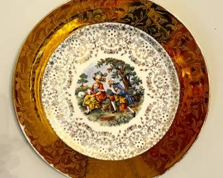 Fragonard inspired gold edged china pieces