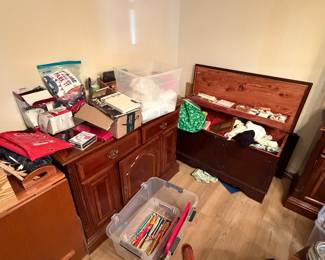 Cedar chest full of linens and things