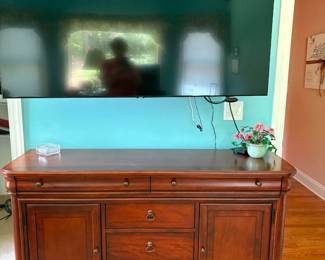 Credenza and wall mount TV