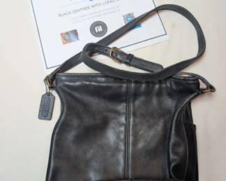 Authenticated Black Leather Coach handbag