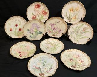Elite Limoges Plates Orchids