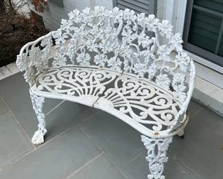 Victorian Revival Cast Iron Garden Bench