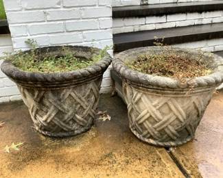 Front Door Cement Planters