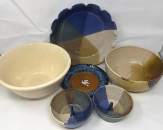 McCoy Banded Oven Ware And Other Marked Pottery Items