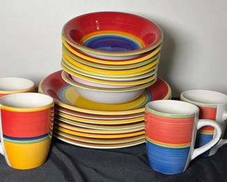 Royal Norfolk Mambo 4 Coffee Cups 8 Cereal Bowls 8 Dinner Plates