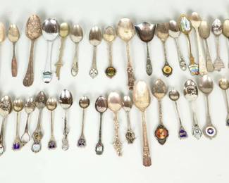 Large Collection Of Antique & Vintage Souvenir Collector Spoons From Around The World