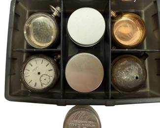 Antique Pocket Watch Cases, Parts & Watchmaker's Lot