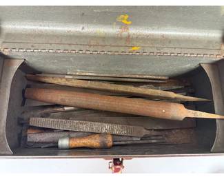 Vintage USA Files Assortment In Old Toolbox Lot