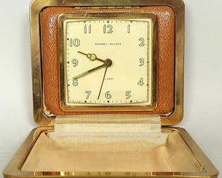 Vintage Phinney-Walker Travel Alarm Clock With Original Case Working Condition