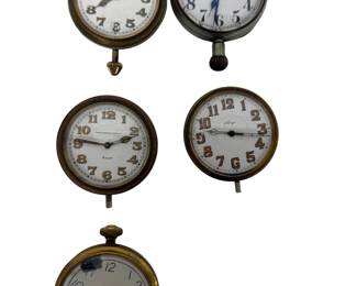 Vintage Pocket Watch & Clock Movement Lot – 5 Pieces