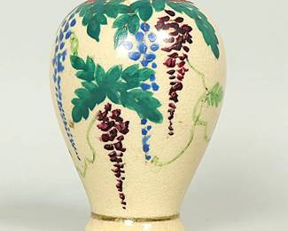 Occupied Japan Hand-Painted Miniature Vase Floral Wisteria Design