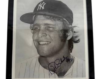 Ron Blomberg Signed New York Yankees Framed Photograph With Certificate Of Authenticity