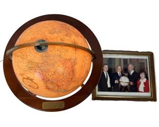 Vintage Replogle World Premier Series 12" Illuminated Globe On Wooden Stand – Corporate Presentation Award