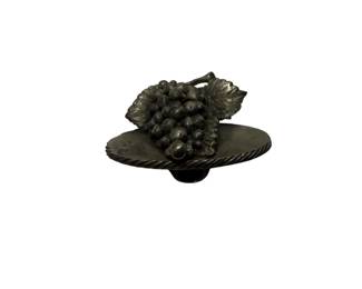 Vintage Sterling Silver Grapes Trinket Dish Decorative Fruit Leaf Jewelry Catchall