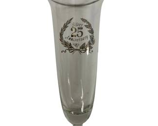 West Virginia Glass Silver 25th Anniversary Bud Vase Silver Rim Walton WV Original Sticker