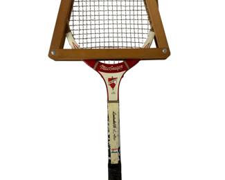 Vintage MacGregor "Challenger" Fibre Bonded Wooden Tennis Racquet With Original Wood Press
