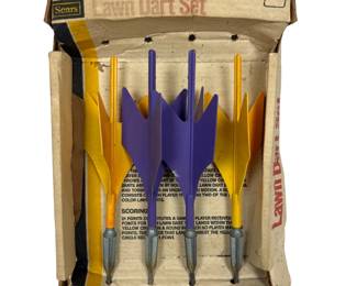 Vintage Sears Lawn Dart Set With Original Box