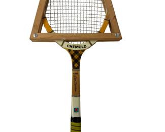 Vintage Chemold "Hawk" Owen Davidson Wooden Tennis Racquet With Original Wood Press