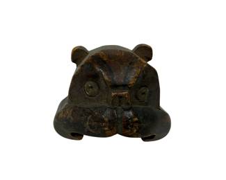 Hand Carved Wooden Beaver Figurine Folk Art Rustic Animal Carving Vintage Decor