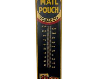 Vintage Mail Pouch Tobacco Advertising Thermometer Large Metal Store Display Sign