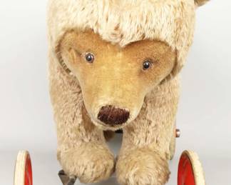 Antique Growler Ride-On Blonde Bear. Most Likely Made By Steiff! Very Nice Condition!