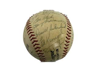 1960s New York Mets-related Team Signed Ball In Display Case