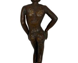 Vintage Bronze Nude Female Figure Sculpture