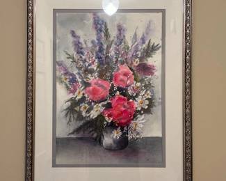 300 framedwatercolorfloralstilllifepain