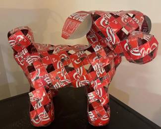 195 cocacolacanfolkartdogsculpture